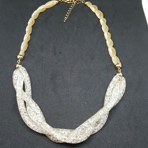 Gold Tone Necklace with Stardust Crystals